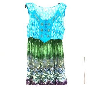 For bidden sleeveless beaded tunic or short dress.
